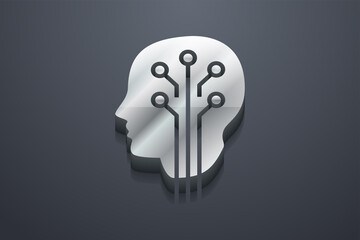 Poster - intelligence icon. 3d vector illustration.