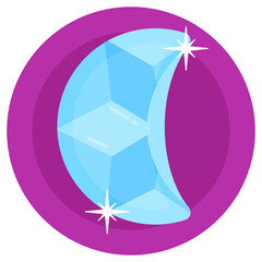 Sticker - 
A blue moonstone flat editable icon

