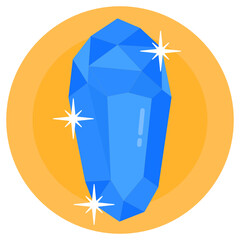 Sticker - 
An aquamarine gem in flat icon 

