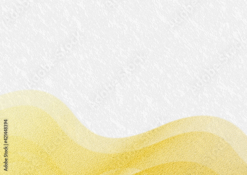 Plakat W Ramie 高級感のある和紙と金箔の波 和風イラスト背景素材 白 金 Loszka Zloto Tlo Fototapety Foteks