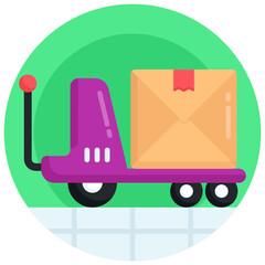 Sticker - 
Icon of secure parcel in flat design

