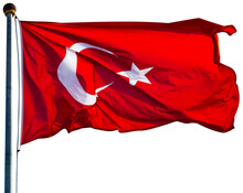 Image Of The National Flag Of Turkey. Isolated Over White Background