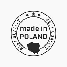 Etykieta Znak Oznaczenie Made In Poland, Wyprodukowane W Polsce Na Opakowania. Wektor Projekt. Best Quality.