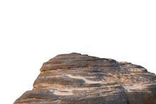 Rock Cliff Isolated On White Background With Clipping Path.