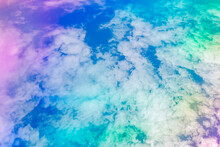 Beautiful Of Blue Sky With White Cloud For Texture Background. Concept Idea Background.