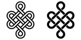 Fototapeta  - Mystical knot of longevity and health, Feng Shui luck sign, vector infinity knot, tattoo of the symbol health of occultism and witchcraft