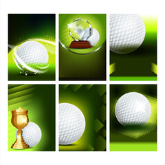 Sticker - Golf Club Field Playground Game Posters Set Vector