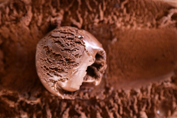 Wall Mural - ice cream scoop- chocolate ice cream