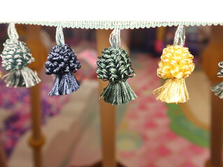 Sticker - the colorful decorative elements of tassel lace design for luxury and exotic concept