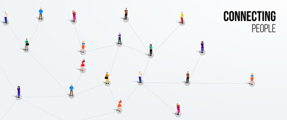 Wall Mural - connecting people. social network concept. bright background. vector illustration