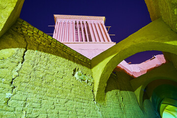 Canvas Print - The old tower in Yazd, Iran