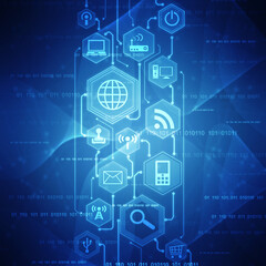 Poster - 
2d illustration technology background