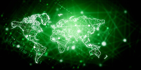 Poster - 2d illustration world map abstract background
