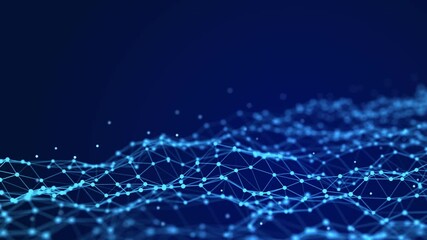 Poster - Structural connection of information. Data transfer in network connection. Abstract data background. 3D Seamless loop.