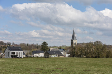 Canvas Print - Belgique Wallonie Assesse eglise religion village 