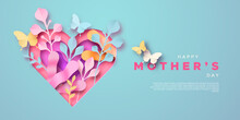 Happy Mother's Day Paper Cut Heart Template