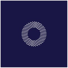 letter o circle wave logo design template inspiration
