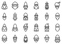 Garden Gnome Icon. Outline Garden Gnome Vector Icon For Web Design Isolated On White Background