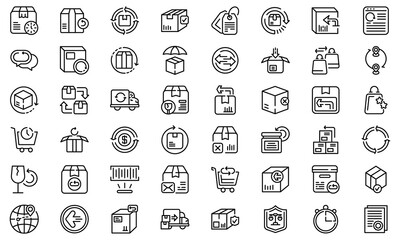 Poster - Return of goods icon. Outline return of goods vector icon for web design isolated on white background