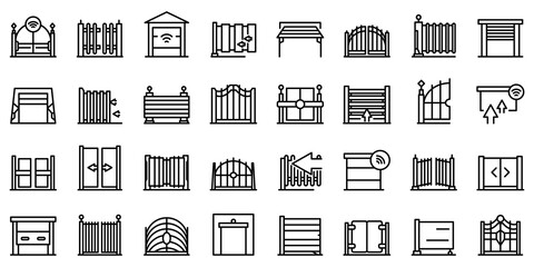 Poster - Automatic gate icon. Outline automatic gate vector icon for web design isolated on white background