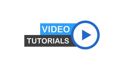 Poster - Video tutorials Button, icon, emblem, label. Motion graphics.