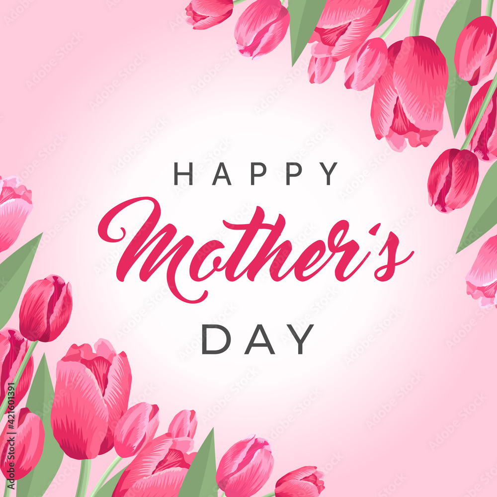Happy Mother’S Day Tulips Greeting Card Happy Mother’S Day Tulips Greeting Card
