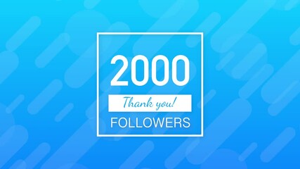 Sticker - 2k followers, Thank You, social sites post. Thank you followers congratulation card. Motion graphics.