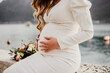 © Mehmed - romantic wedding pregnant baby expecting hads on babybump
