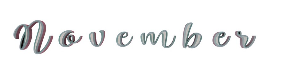 Poster - Colored 3D text on a white background 