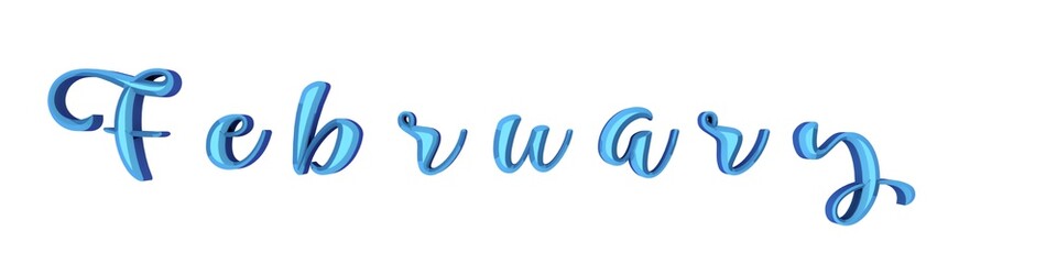 Poster - Color 3D text on a white background 