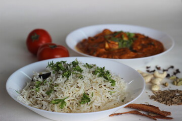 Wall Mural - Jeera rice and butter paneer gravy