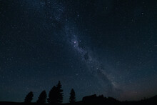 Milky Way In The Dark Night Sky And Stars, Aoraki Mount Cook National Park, South Island, New Zealand.