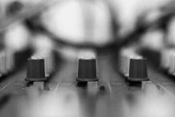 Sticker - Selective focus shot of three buttons of  musical instrument