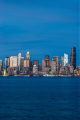 Sticker - Washington State, Seattle. Skyline at Twilight