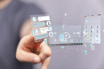 media develop interface web application in hand