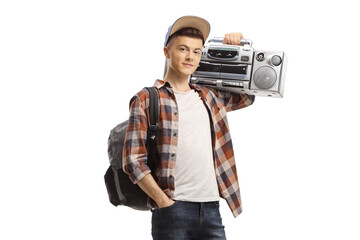 Canvas Print - Guy with a boombox on his shoulder