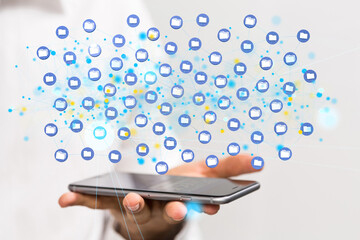 data network 3d digital info