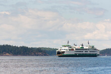 USA, Washington State, San Juan Islands. Washington State Ferry Ferry Calm Sunny Day