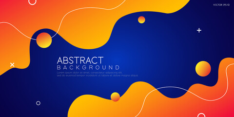 Poster - Vector colorful fluid shapes background with gradient composition style for business promotion and copy space for text.