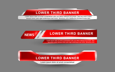 Wall Mural - set collection vector of broadcast news lower thirds template layout design banner for bar headline 