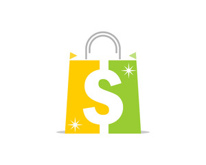 Poster - Shopping bag with dollar symbol inside