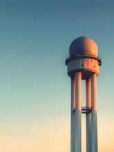 Radar Tower At Tempelhof During Sunset.