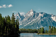 Scenic View Of The Jackson Lake In Grand Teton National Park, Wyoming USA