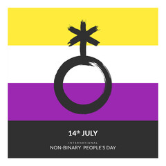 the non binary flag and symbol. isolated Vector illustration