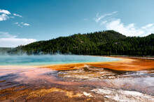 Scenic Shot Of The Grand Prismatic Spring, Yellowstone National Park, Wyoming USA