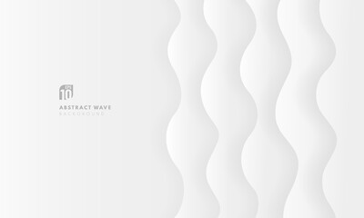 Wall Mural - abstract background 3d white and grey curved layers background with shadow paper art style. you can 