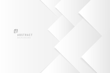 Wall Mural - abstract gradient grey and white paper cut style background with copy space. modern futuristic desig