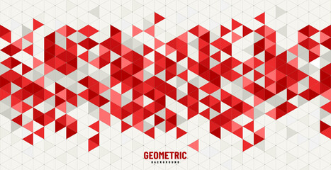 Wall Mural - abstract red and grey color of modern technology square geometric pattern design. you can use for co