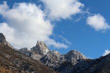 Scenic View Of Snowcapped Mountain Against Sky. Sandia Mountains, Albuquerque, New Mexico