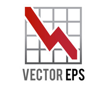 Vector Red Business Presentation Summary Finance Report Bar Chart Decreasing Icon